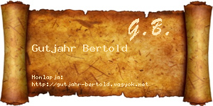 Gutjahr Bertold névjegykártya